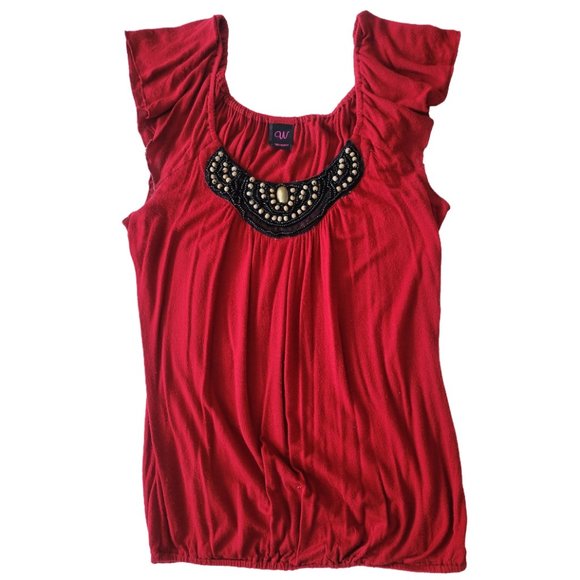 Wrapper Red Casual top for women size small - Picture 1 of 4